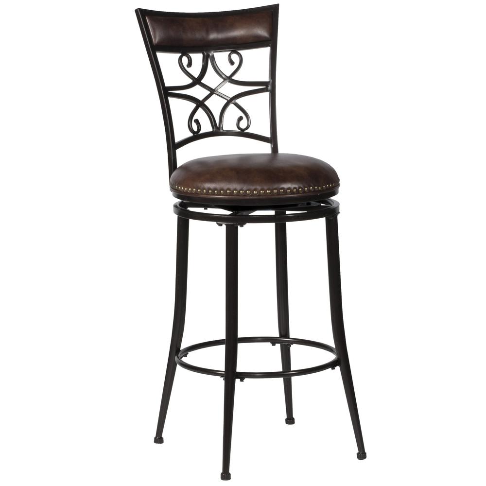 Seville Metal Bar Height Swivel Stool, Brown Shimmer. Picture 1