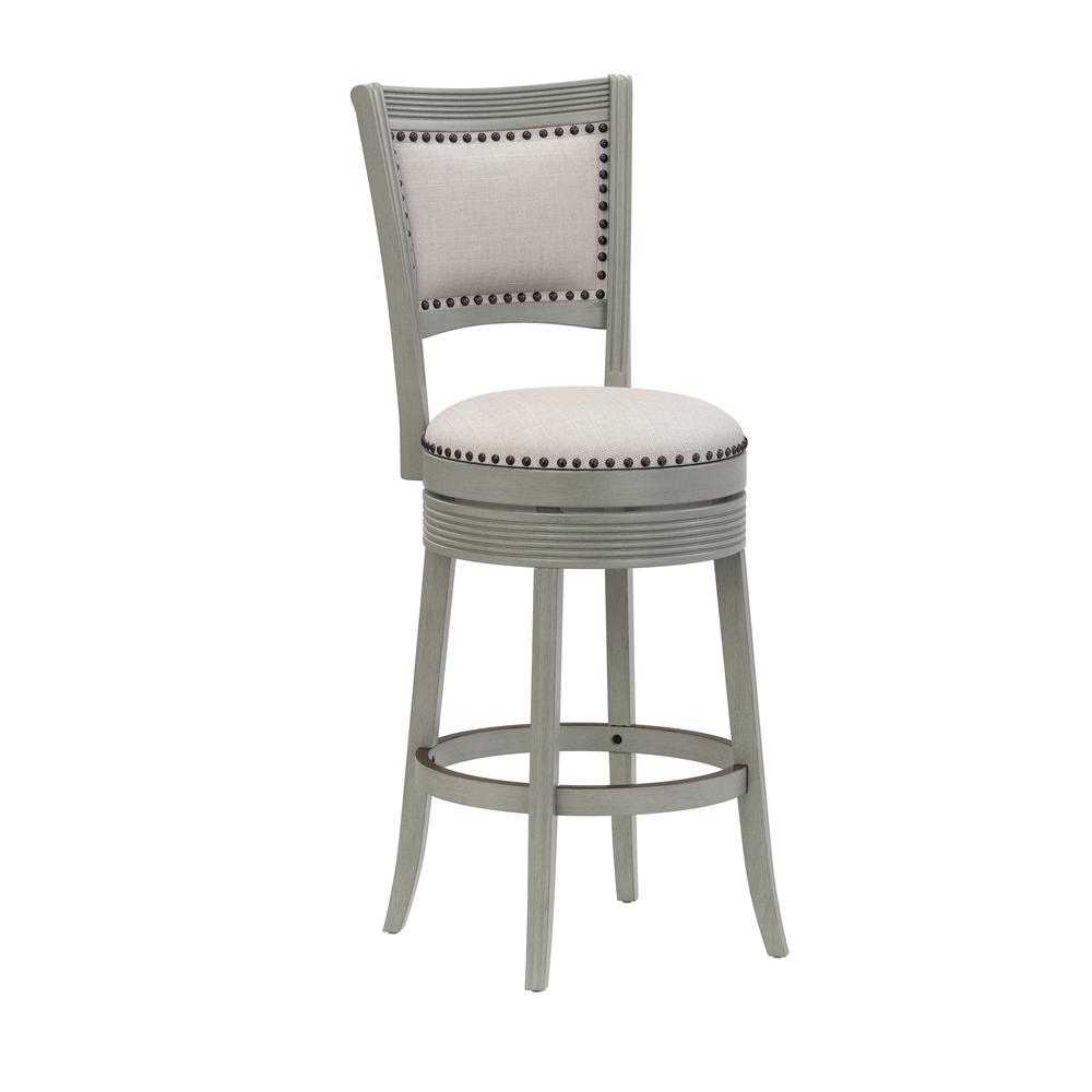Lockefield Wood Bar Height Swivel Stool, Aged Gray. Picture 1