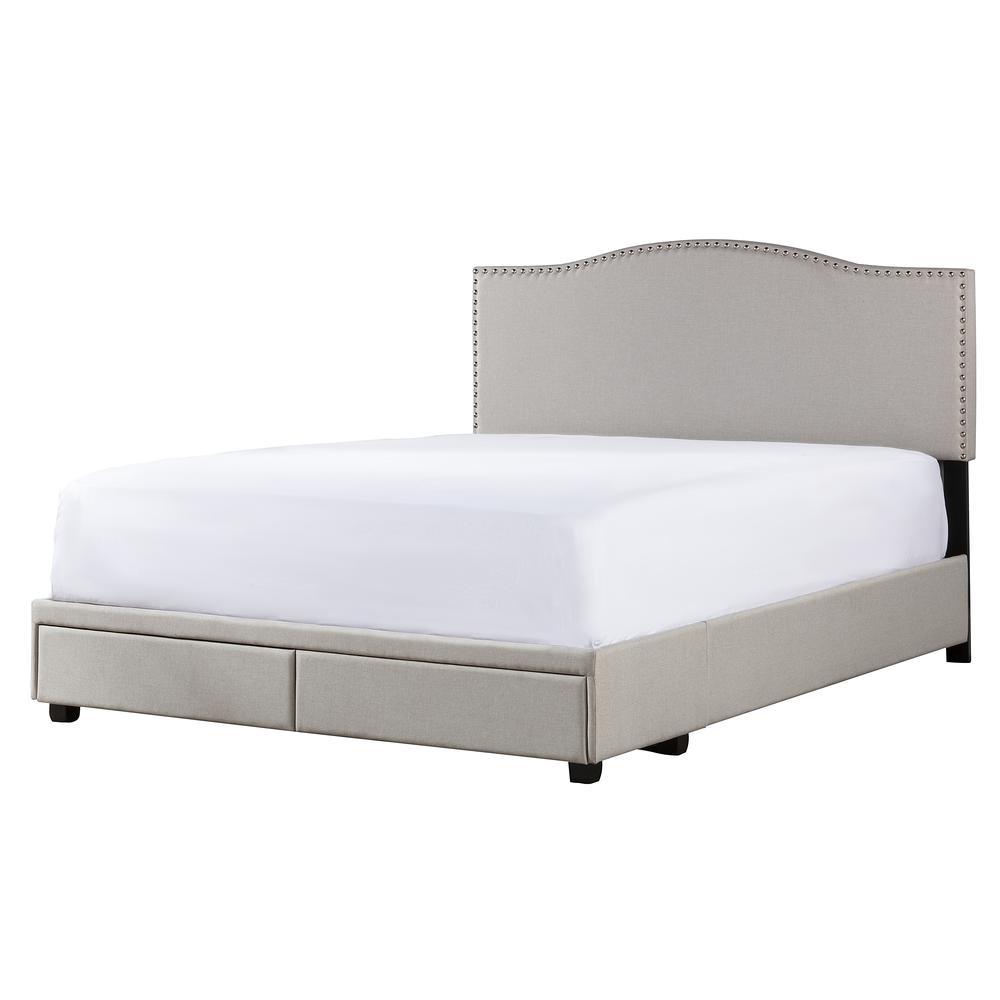 Kiley Queen Upholstered Adjustable Storage Bed, Fog. Picture 5