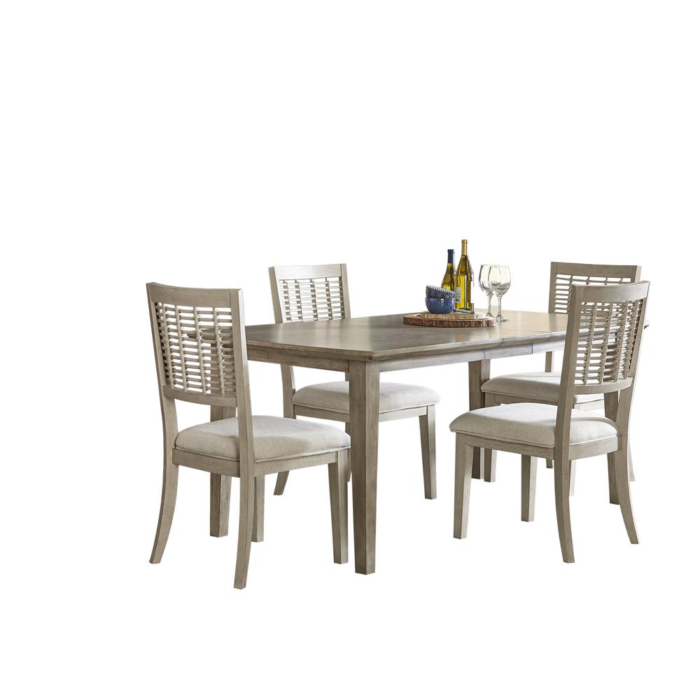 Ocala Wood 5 Piece Rectangle Dining, Sandy Gray. Picture 1
