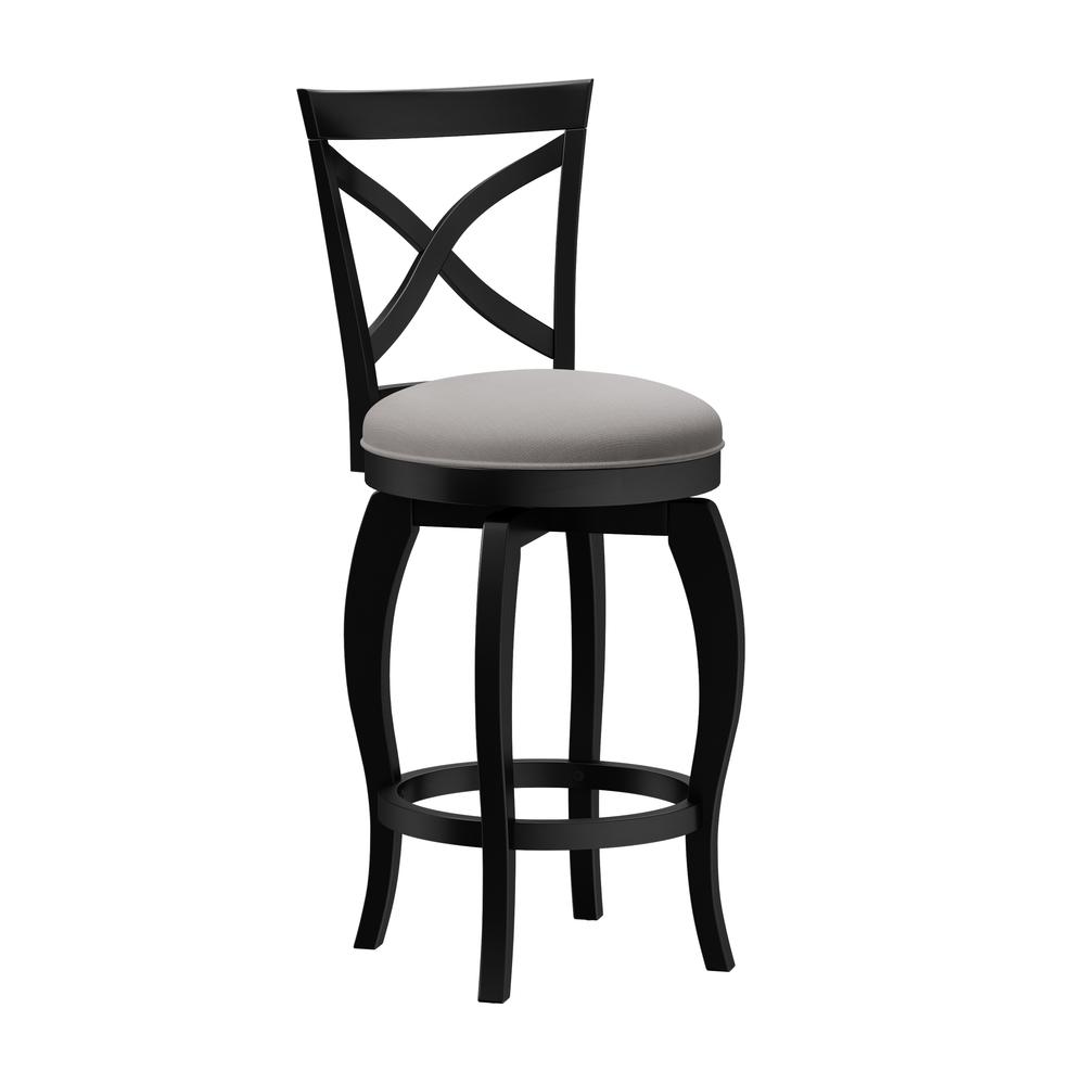 Ellendale Wood Swivel Counter Height Stool, Black. Picture 1