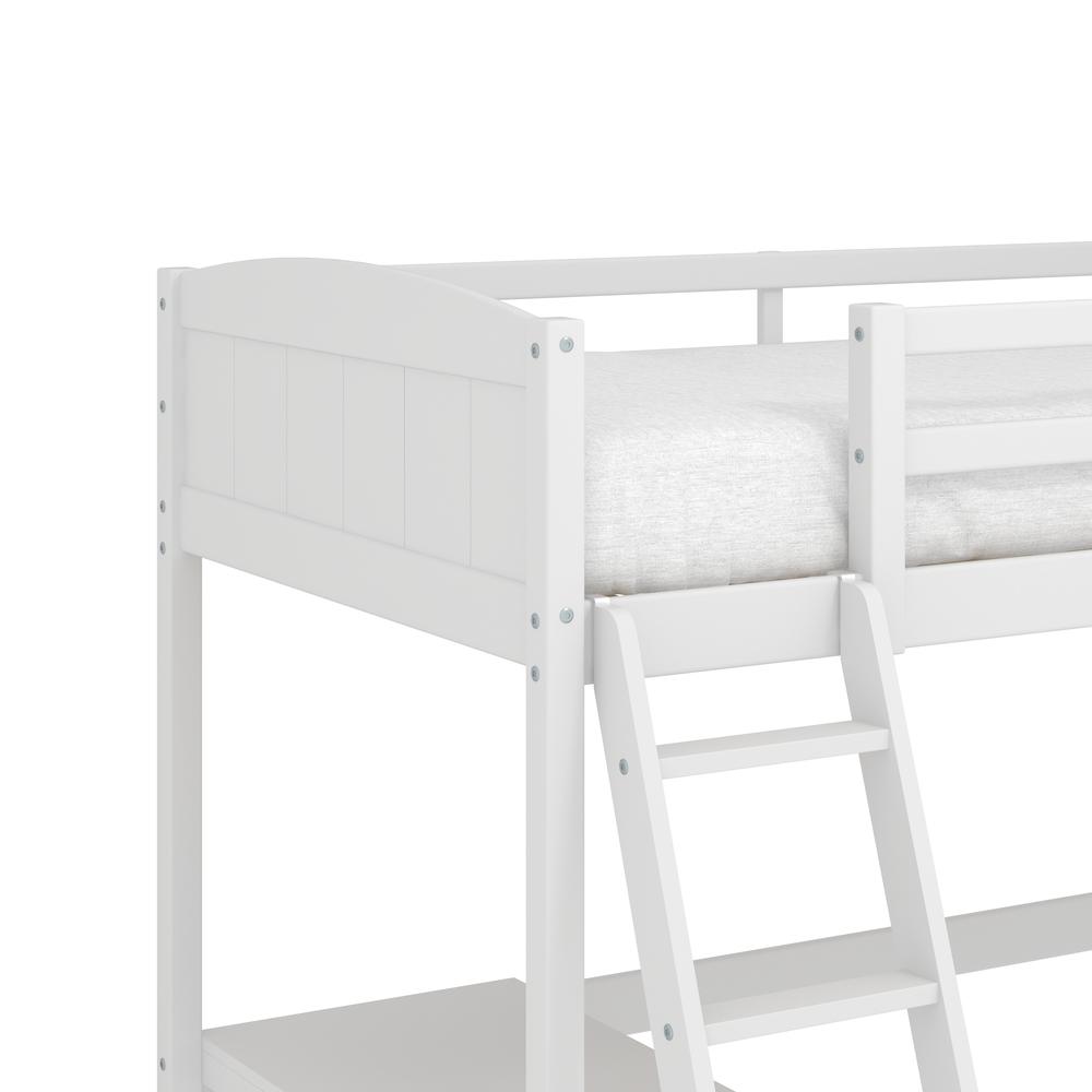 Alexis Wood Arch Twin Loft Bed with Desk, White. Picture 8