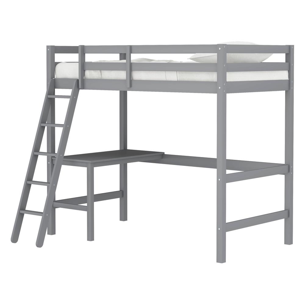 Hillsdale Kids and Teen Caspian Wood Twin Loft Bed, Gray. Picture 1