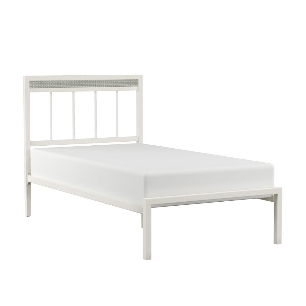 Hillsdale Furniture Serenity Metal Twin Platform Bed, White. Picture 1