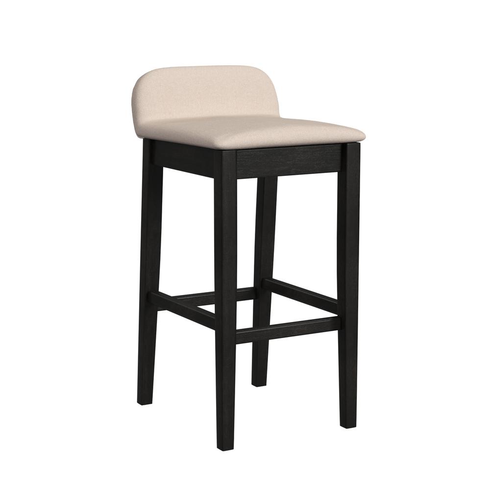 Maydena Wood Bar Height Stool, Black. Picture 1