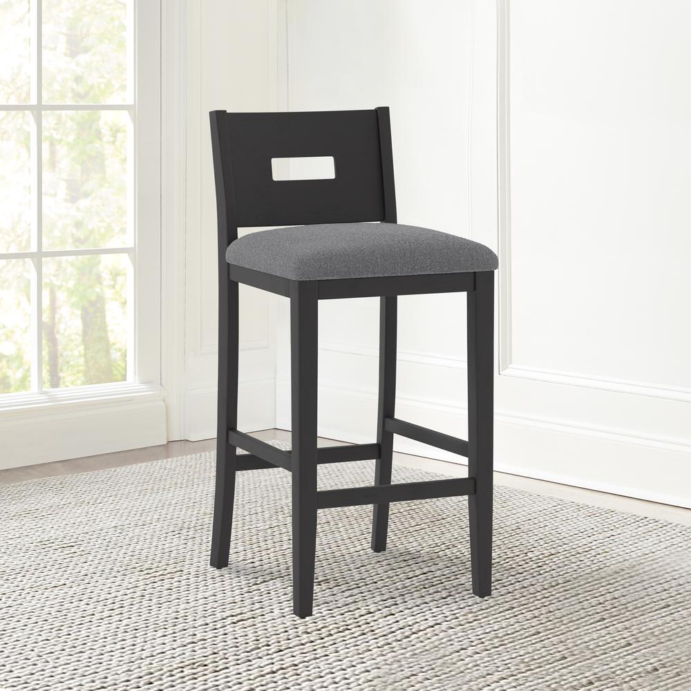 Wood Bar Height Stool, Black. Picture 2