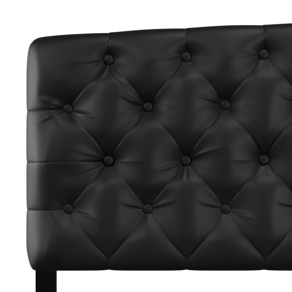 Hawthorne King/Cal King Upholstered Headboard, Black Faux Leather. Picture 6