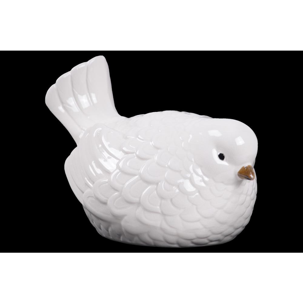 Porcelain Nodding Bird Figurine Gloss Finish White. The main picture.