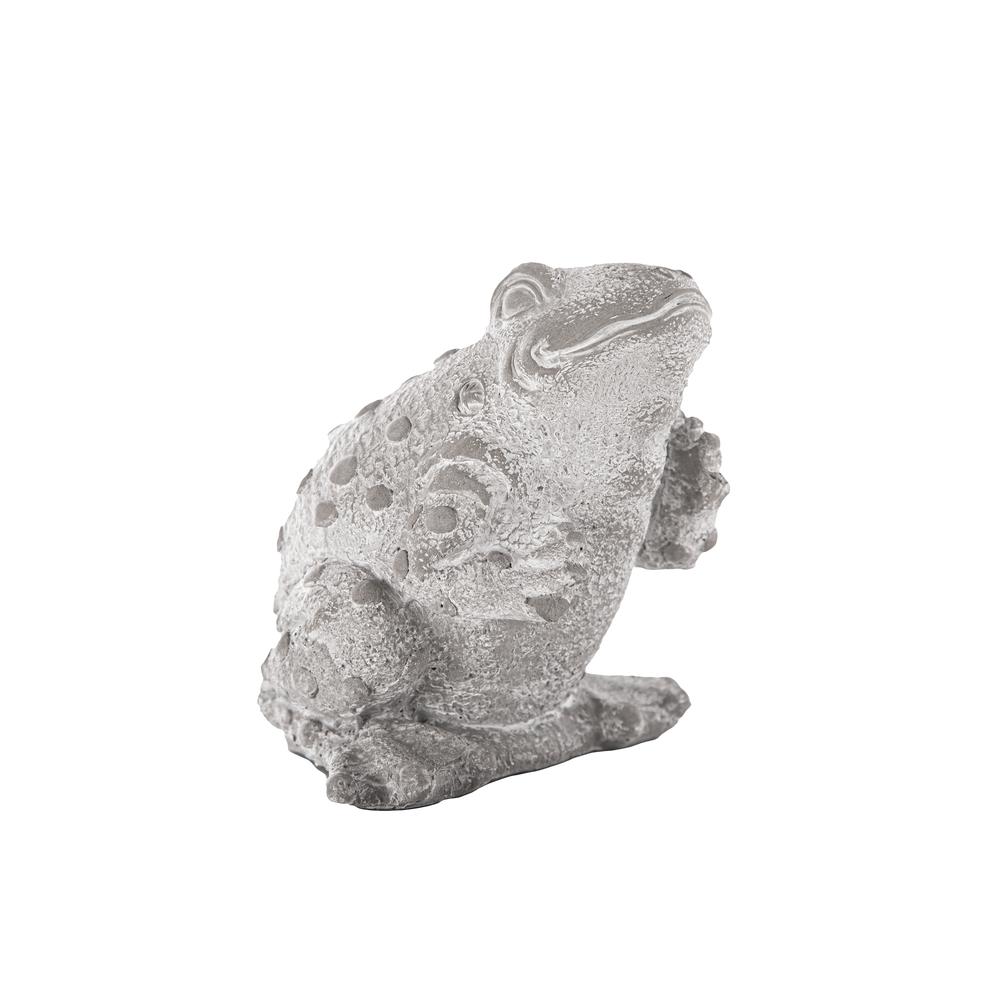 Cement Standing Eastern Rainfrog Figurine Washed Concrete Gray. Picture 1