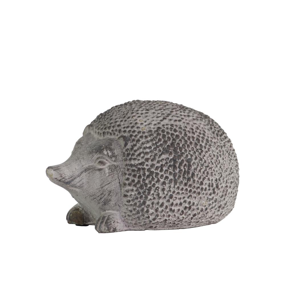 Cement Standing Hedgehog Figurine Concrete Finish Gray, Small. The main picture.