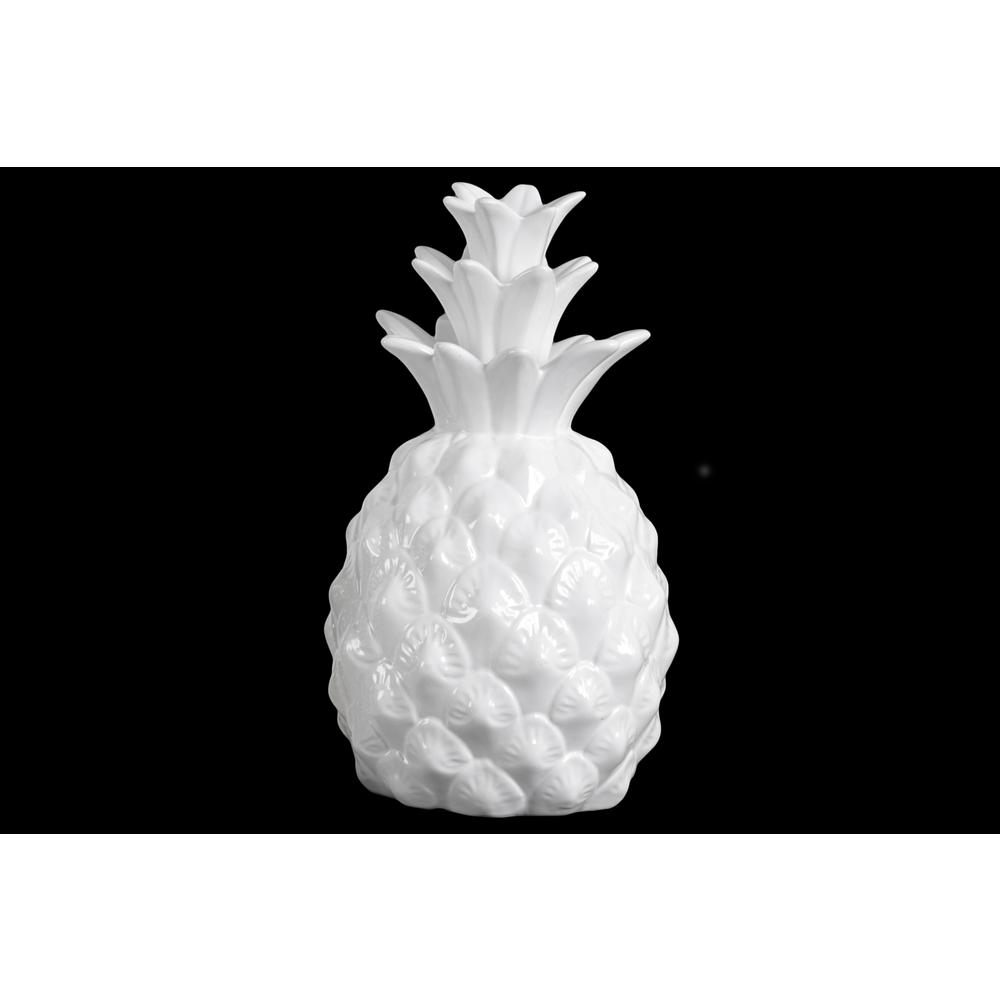 Ceramic Pineapple Figurine Gloss Finish White. The main picture.