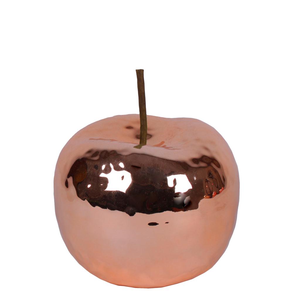 Ceramic Apple Figurine SM Hammered Polished Chrome Finish Rose Gold. The main picture.