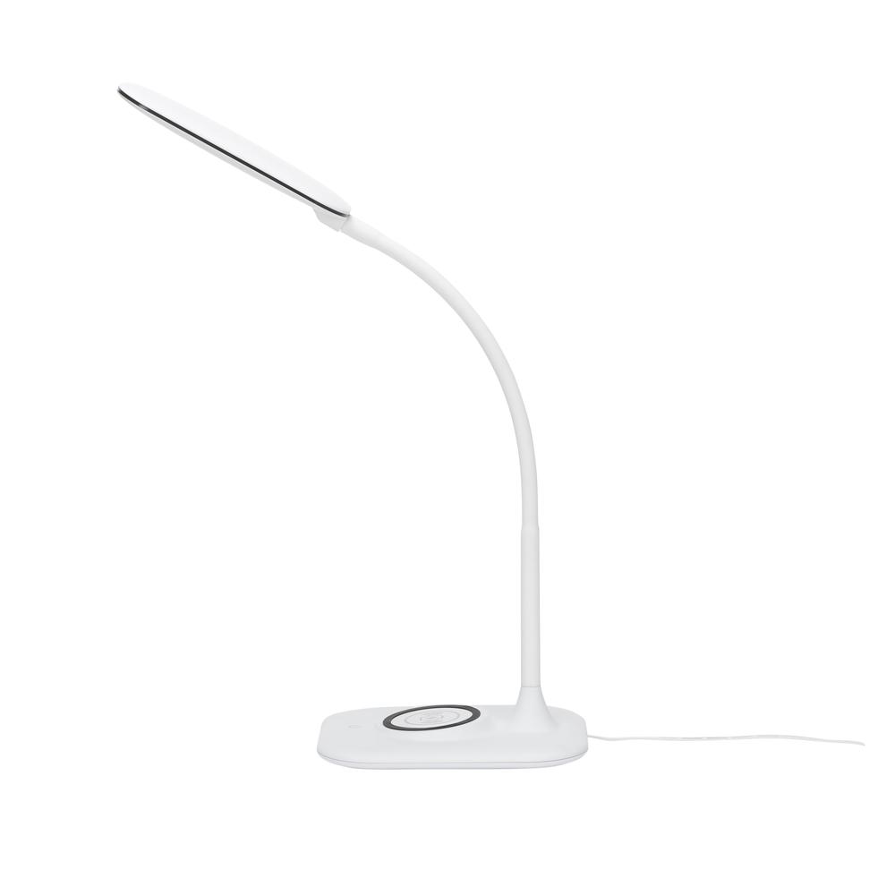 LED Desk Lamp with Integrated Wireless Charging Station, White. Picture 3