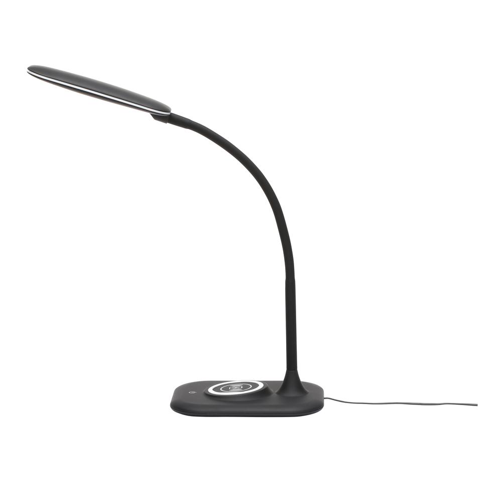 LED Desk Lamp with Integrated Wireless Charging Station, Black. Picture 5