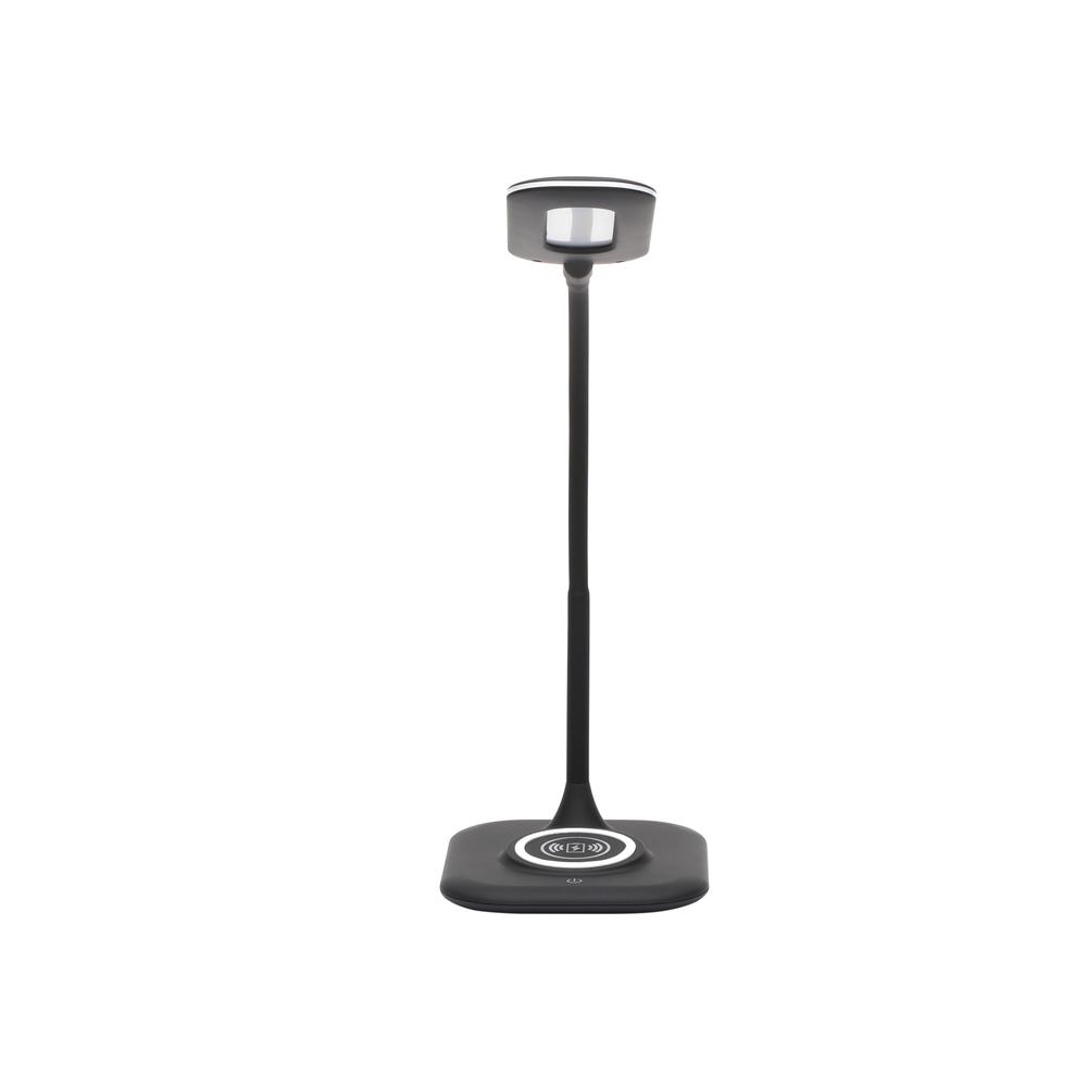 LED Desk Lamp with Integrated Wireless Charging Station, Black. Picture 2