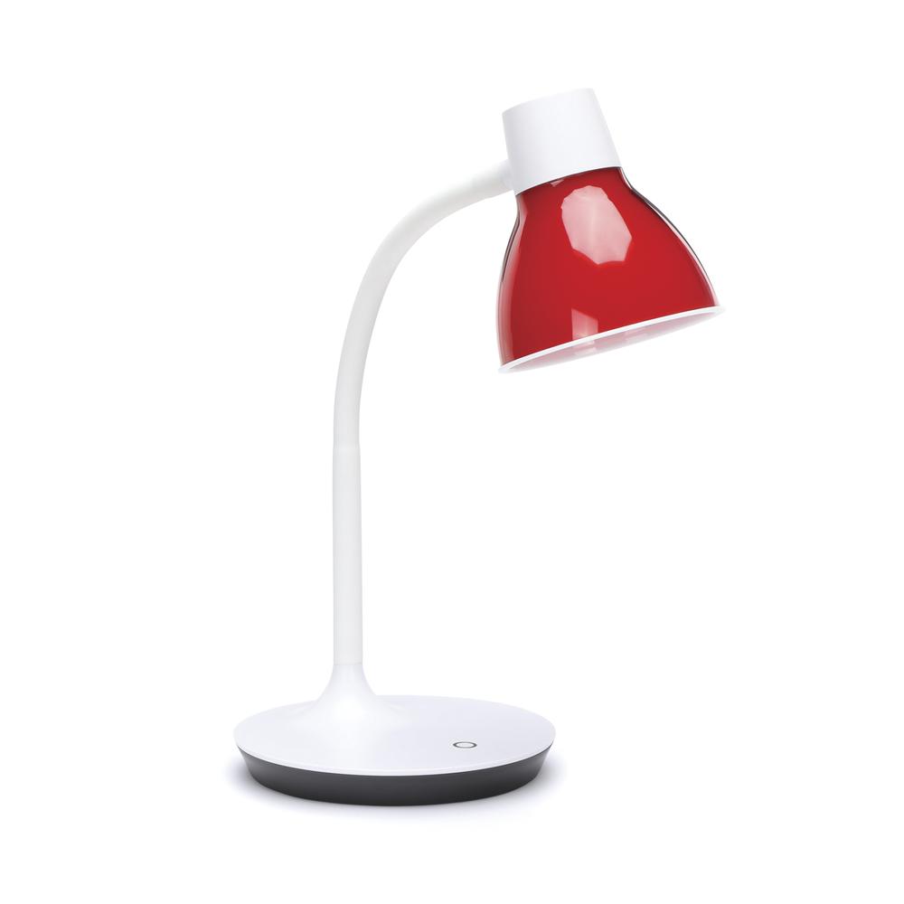 OFM ESS-9000-RED Essentials LED Desk Lamp with Integrated Touch Control, Red. Picture 1