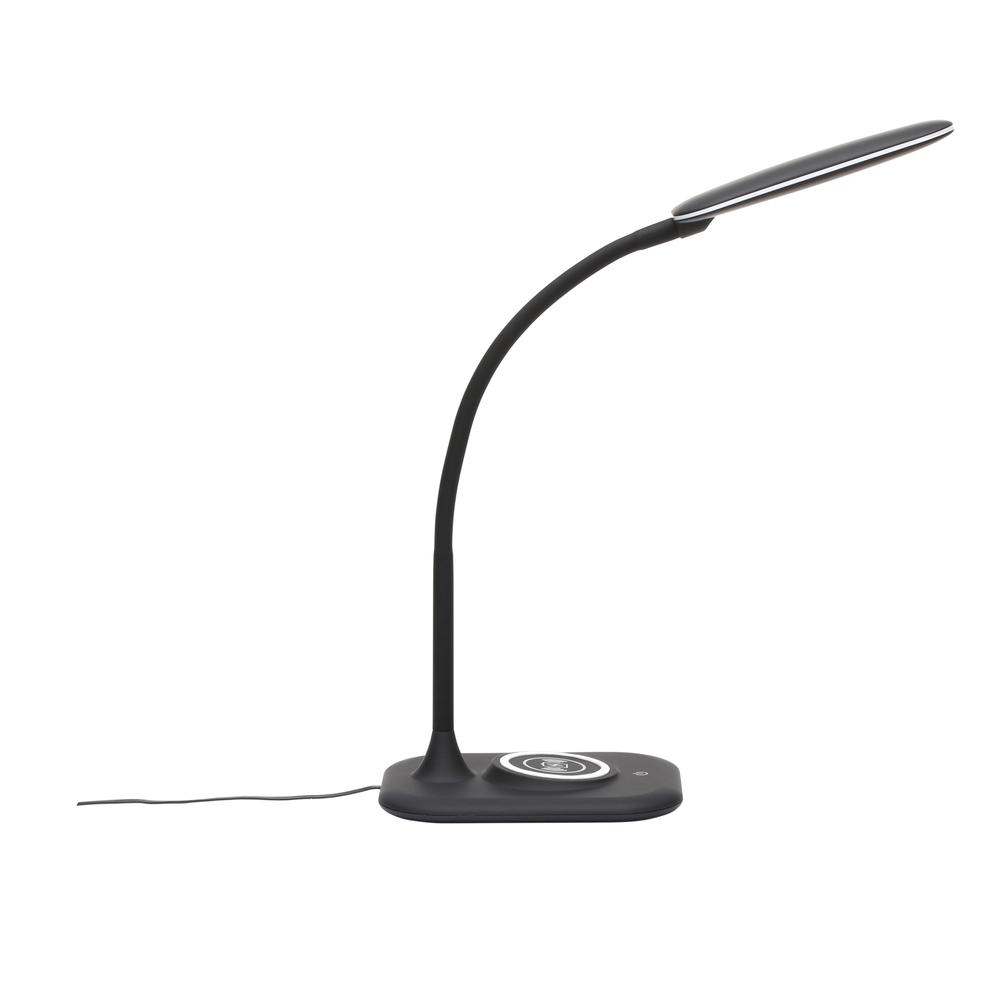 LED Desk Lamp with Integrated Wireless Charging Station, Black. Picture 4