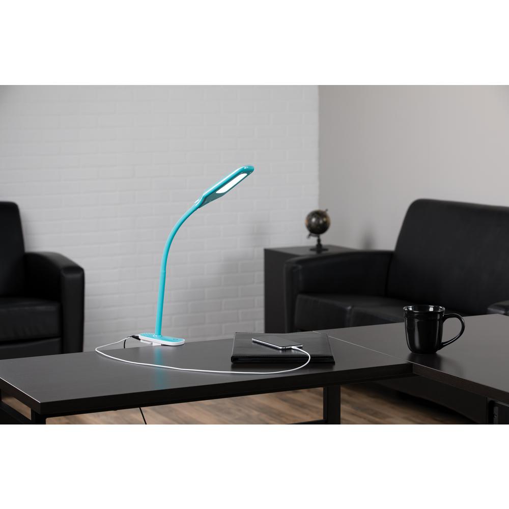 OFM ESS-9001-TEL Essentials LED Desk Lamp with Removable Base and Integrated Desk Clamp, Teal. Picture 7