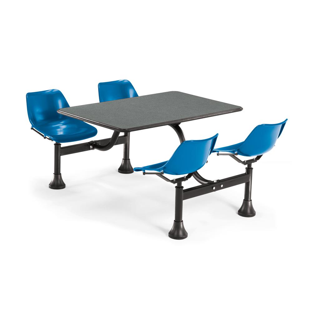 Cluster Seating Table with 24 Top and 4 Seats, Grey Nebula with Blue. The main picture.