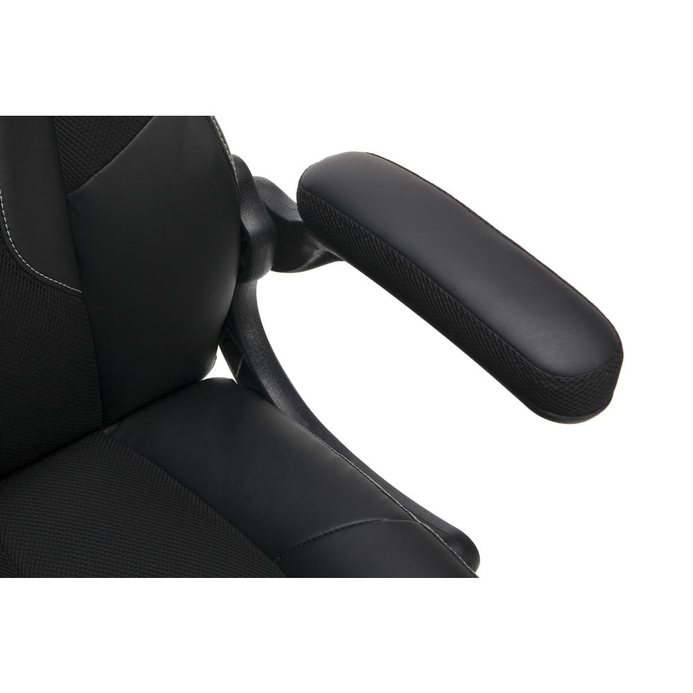 High-Back Racing Style Bonded Leather Gaming Chair, in Black. Picture 8