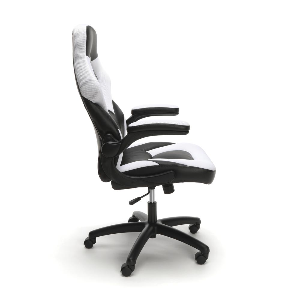 OFM Essentials Collection Racing Style Bonded Leather Gaming Chair, in White (ESS-3085-WHT). Picture 4