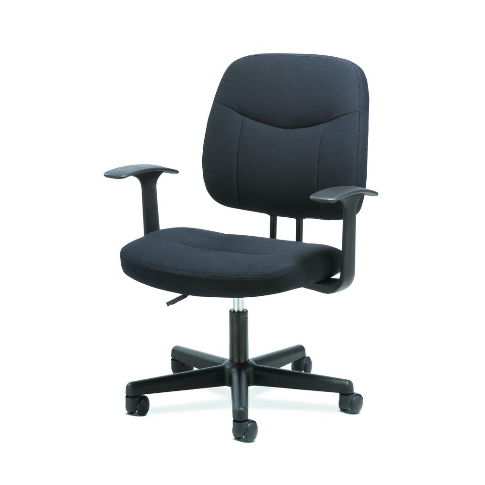 Sadie Task Chair-Fixed Arm Computer Chair for Office Desk, Black (HVST402). Picture 3
