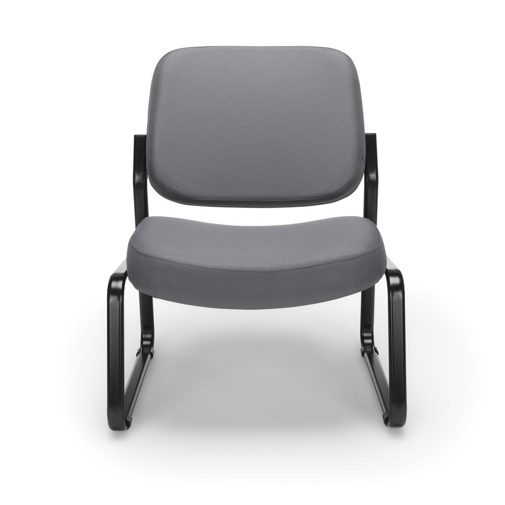 OFM Model 409 Big and Tall Fabric Armless Guest and Reception Chair, Gray. Picture 2