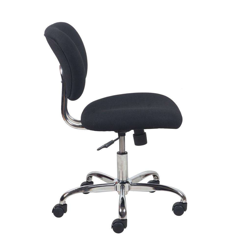 Essentials by OFM ESS-3090 Swivel Armless Task Chair, Black with Chrome Finish. Picture 4