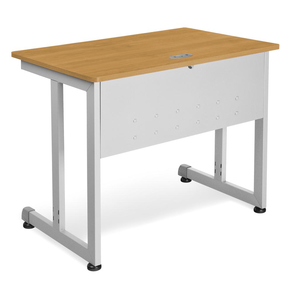 Modular Computer and Training Table, Maple with Silver Frame. Picture 1
