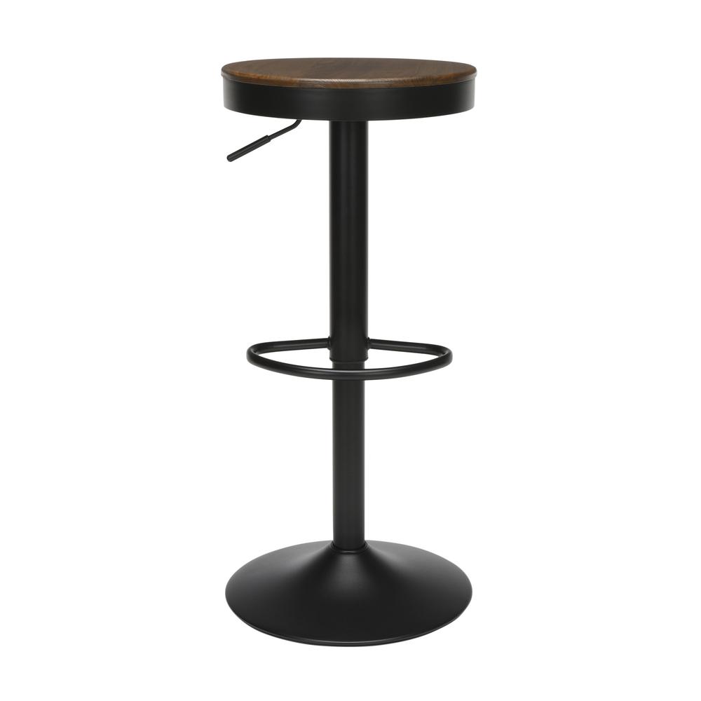 The OFM 161 Collection Industrial Modern Backless 23" to 32" Adjustable Bar Stool, 2 pack, is the quintessential industrial modern accent where wood meets metal in a minimalist form with pneumatically. Picture 2