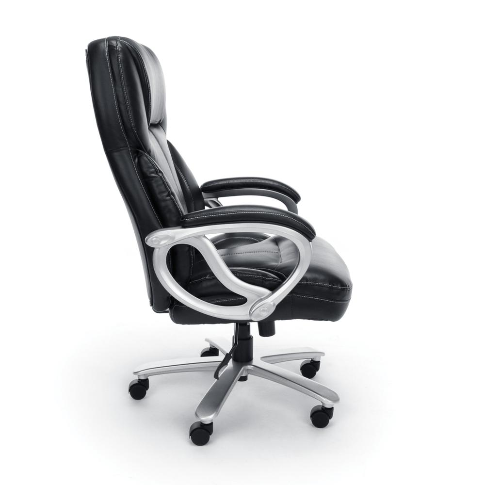 OFM ESS-202 Big and Tall Leather Office Chair with Arms/Silver. Picture 4