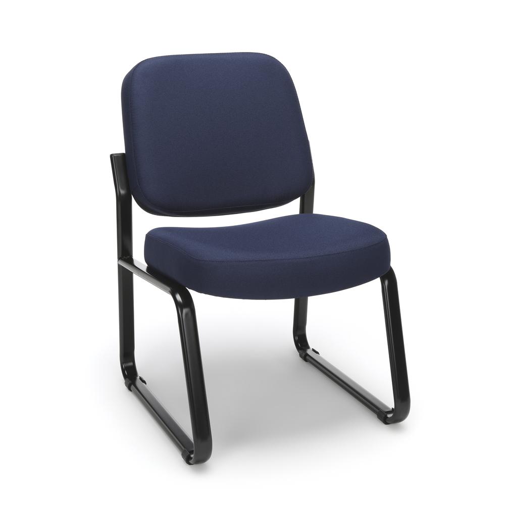 OFM Model 405 Fabric Armless Guest and Reception Chair, Navy. Picture 1