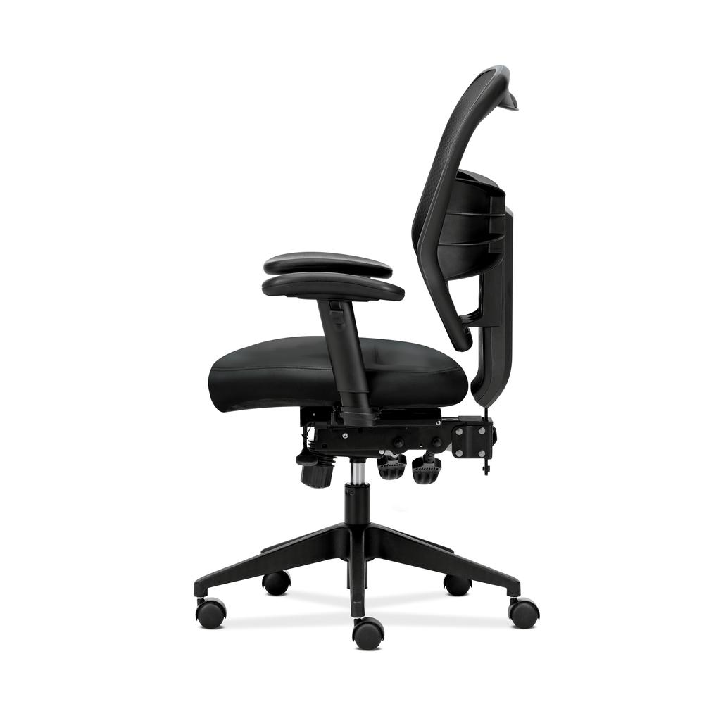 HON Prominent High Back Leather Task Chair - Mesh Computer Chair with Arms for Office Desk, Black (HVL532). Picture 5
