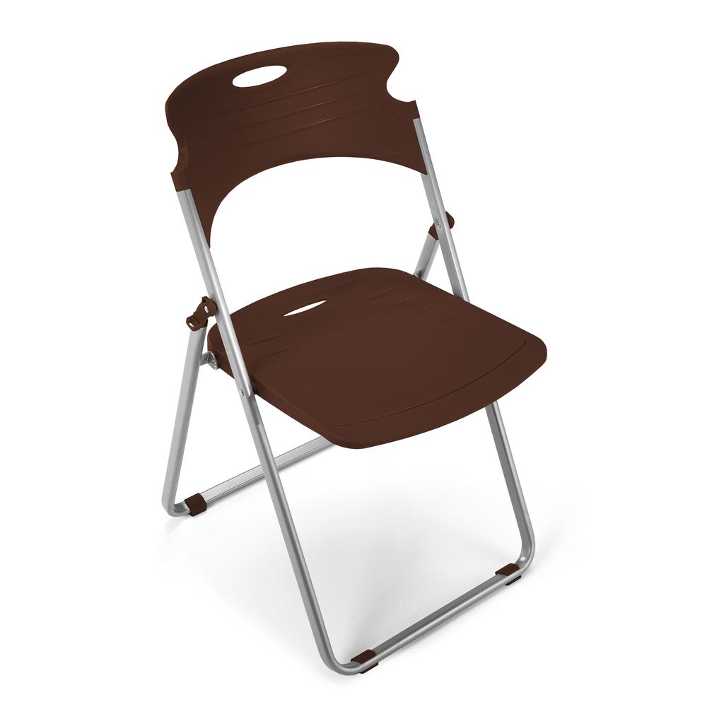 OFM Flexure Series Model 303 Plastic Folding Chair, Chocolate. Picture 1