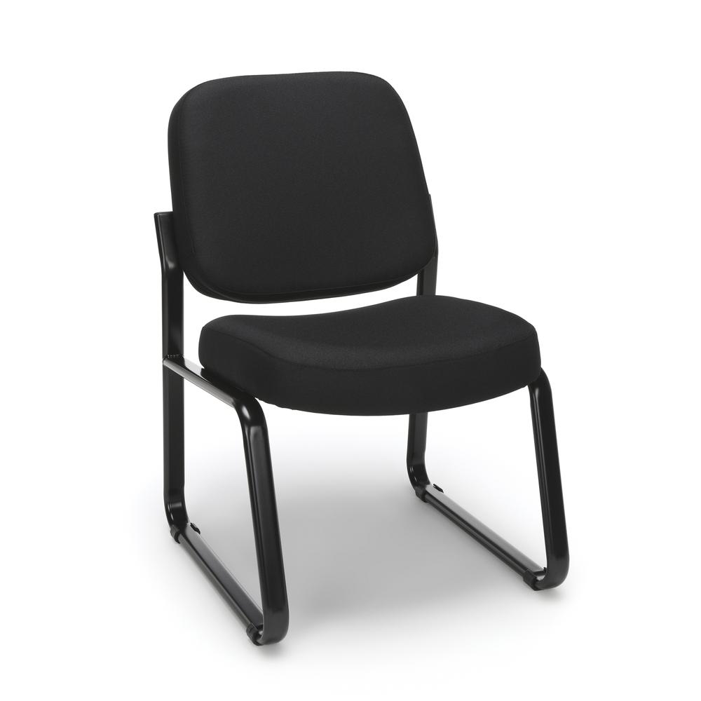OFM Model 405 Fabric Armless Guest and Reception Chair, Black. The main picture.