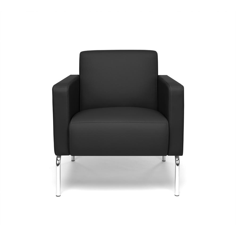 OFM Triumph Series Modular Lounge Chair with Arms, in Black (3002-PU606). Picture 2