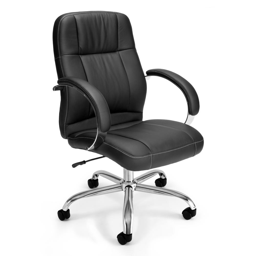 OFM Stimulus Series Model 517-LX Leatherette Mid Back Chair with Arms. Picture 1