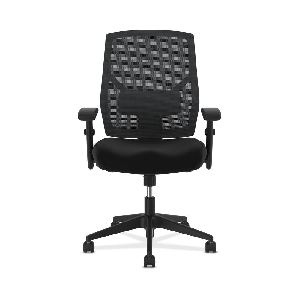 HON Crio High-Back Task Chair - Leather Mesh Back Computer Chair for Office Desk, Black (HVL581). Picture 2