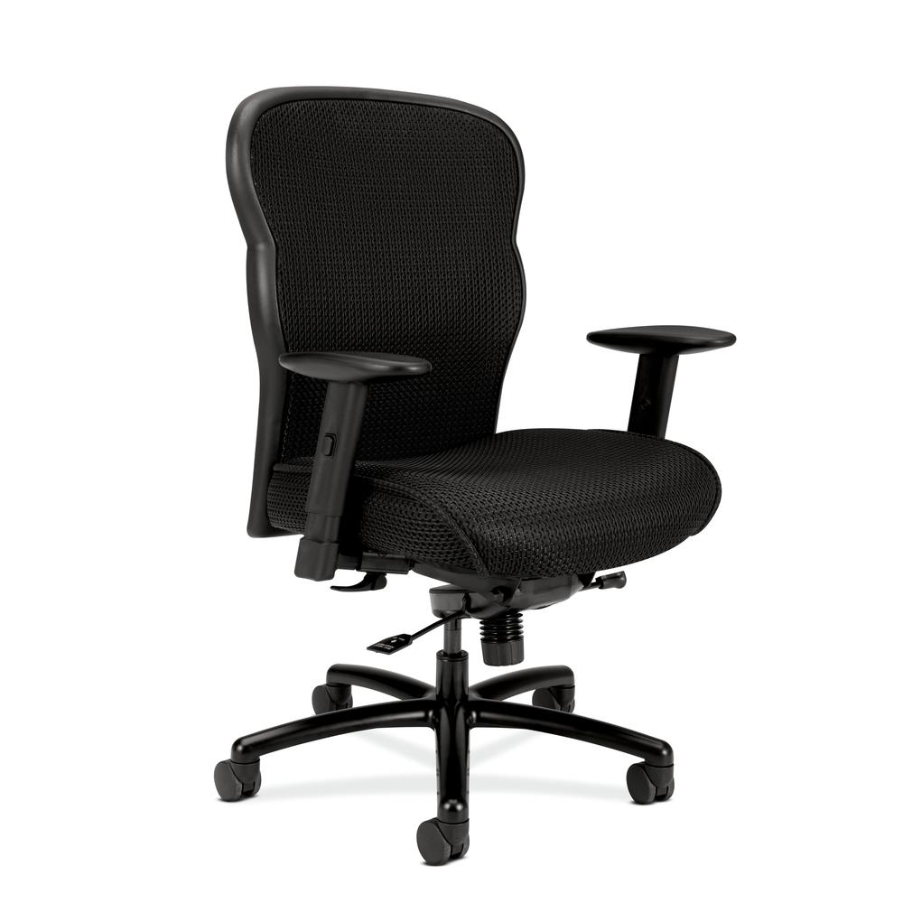 HON Wave Big and Tall Executive Chair - Mesh Office Chair with Adjustable Arms, Black (VL705). Picture 1