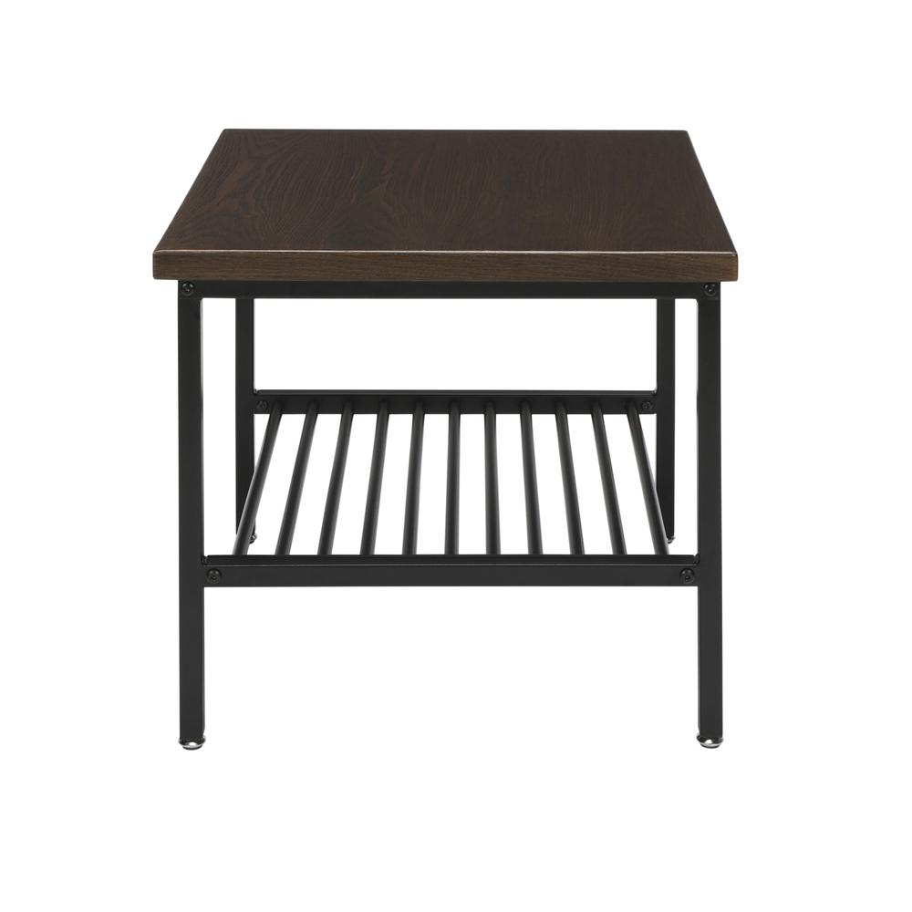The OFM 161 Collection Industrial Modern Wood Top/Metal Frame Side Table with Metal Shelf provides industrial modern styling with multi-application functionality perfect for living rooms, bedrooms, re. Picture 5