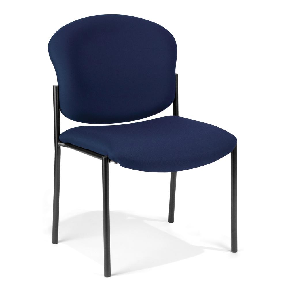OFM Manor Series Model 408 Fabric Armless Guest and Reception Chair, Navy. Picture 1
