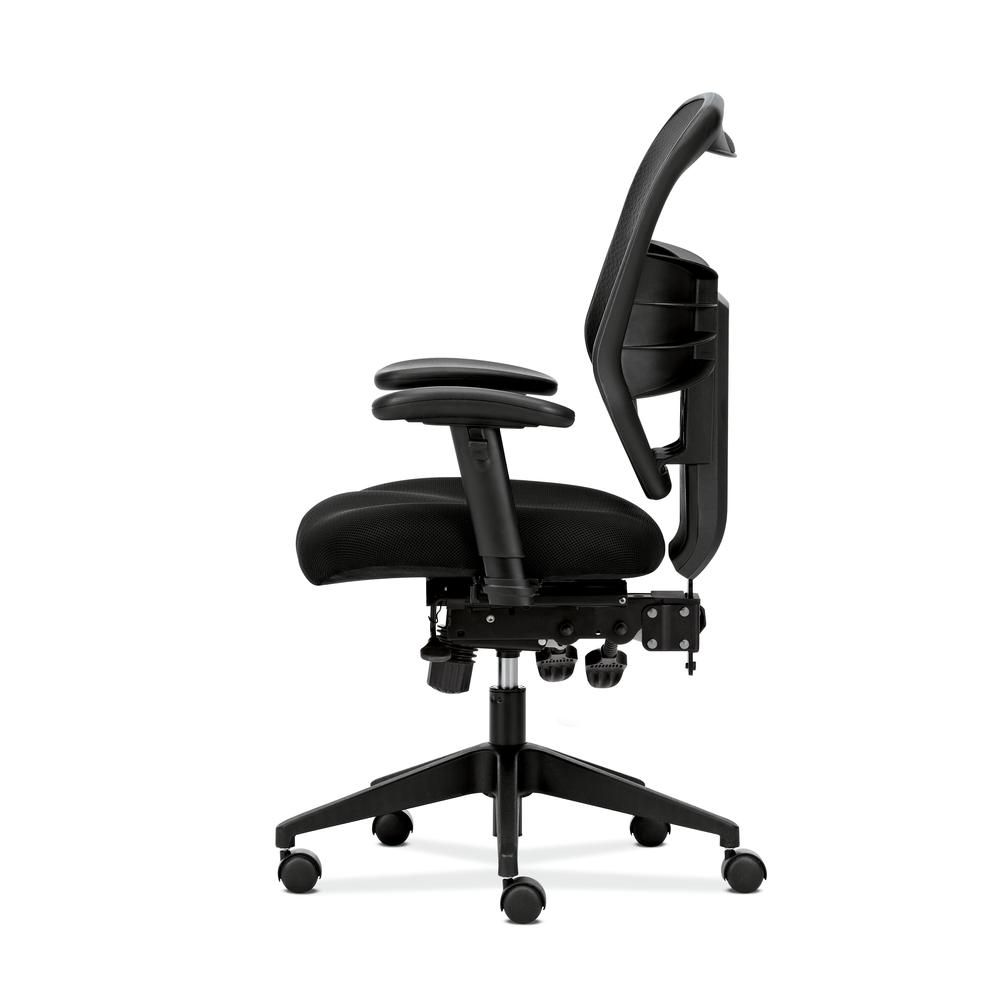 HVL532 Mesh High-Back Task Chair | Asynchronous Control, Seat Glide | 2-Way Arms | Black Mesh. Picture 5