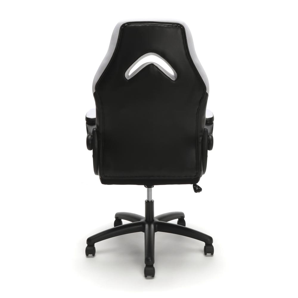 OFM Essentials Collection Racing Style Bonded Leather Gaming Chair, in White (ESS-3085-WHT). Picture 3