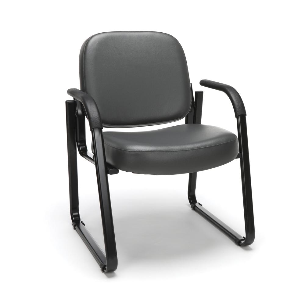 OFM Model 403-VAM Guest and Reception Chair with Arms, Anti-MicrobCharcoal. Picture 1
