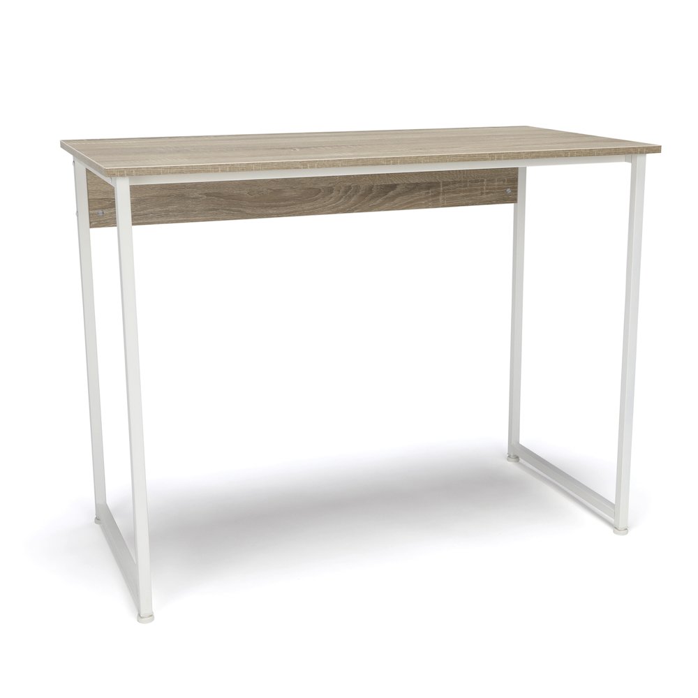 Computer Desk with Metal Leg, White & Natural. Picture 1