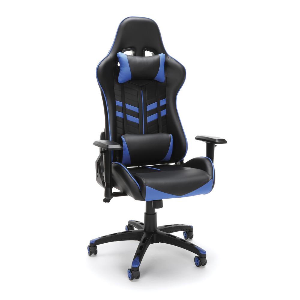 Essentials by OFM ESS-6065 Racing Style Gaming Chair, Blue. The main picture.