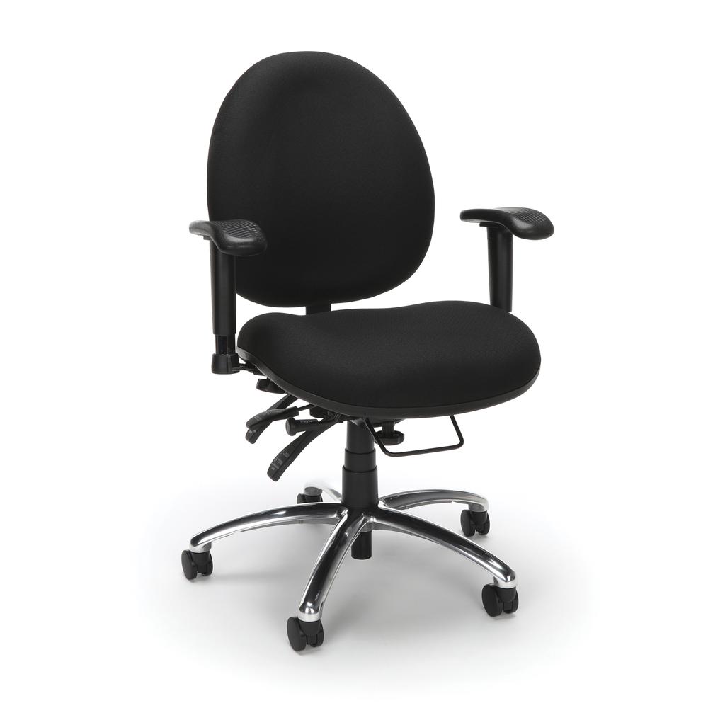 OFM Model 247 Big and Tall Computer Swivel Task Chair with Arms, Fabric. Picture 1