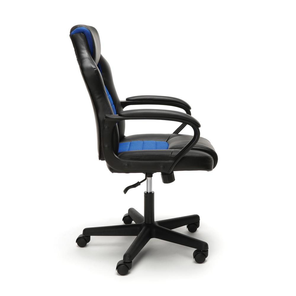 Essentials by OFM ESS-3083 Racing Style Gaming Chair, Blue. Picture 4