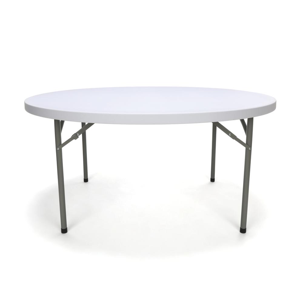 Essentials by OFM ESS-5060R 60" Round Folding Utility Table, White. Picture 3