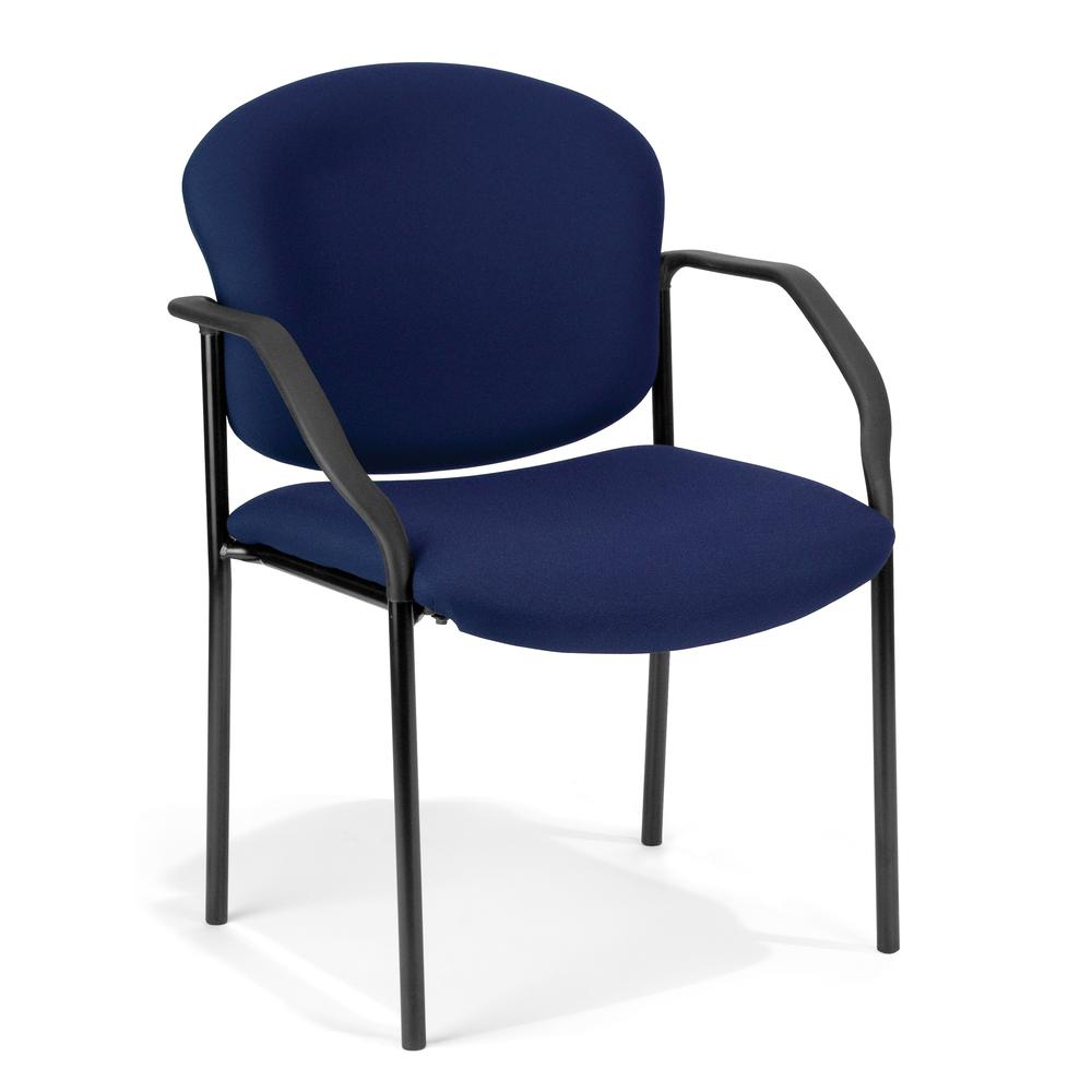 OFM Manor Series Model 404 Fabric Guest and Reception Chair with Arms, Navy. Picture 1